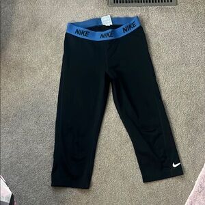 Nike Black and Blue Leggings Athletic Fit